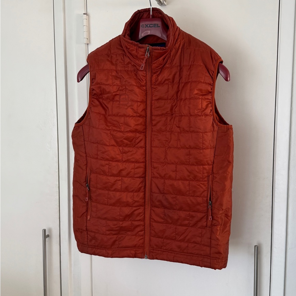 Men's Orange Quilted puffer Vest jacket